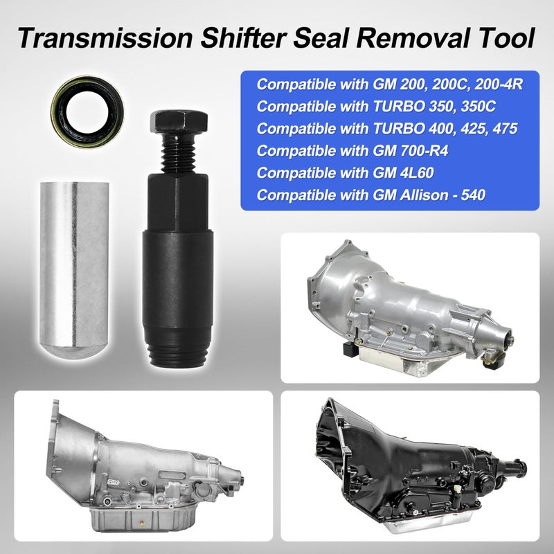 salangid Transmission Shifter Seal Remover/Installer,Compatible with GM 200, 200C, 200-4R TURBO 350, 350C TURBO 400, 425, 475 GM 700-R4 GM 4L60 GM Allison - 540ï¼ŒIncludes Seal - Image 3